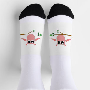 Calcetines de búho rosado
