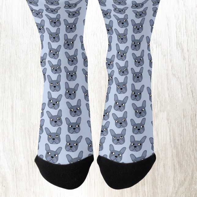 Calcetines de Bulldog azul francés (Fun blue French Bulldog Frenchie socks)