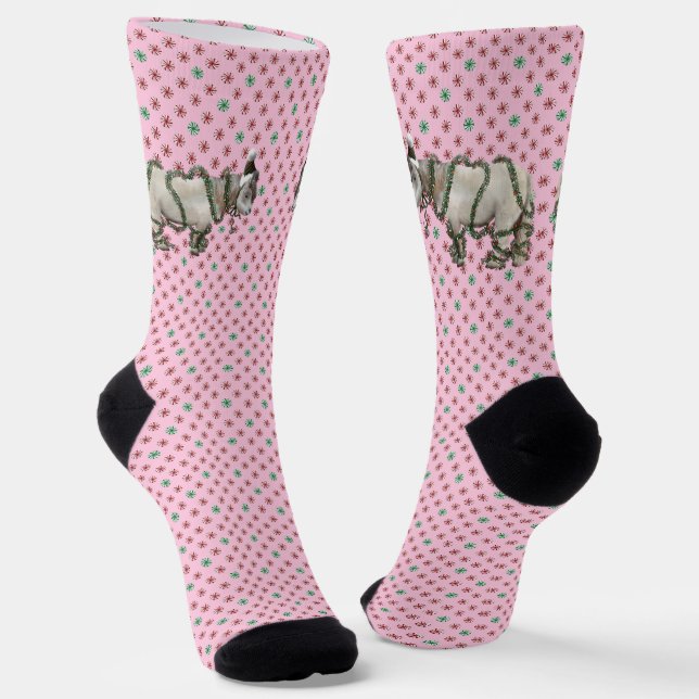 calcetines de caballo de Navidad rosados (Angular)