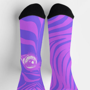 Calcetines de cebra desparejados morados violetas