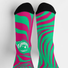 Calcetines de cebra desparejados rosa y verde