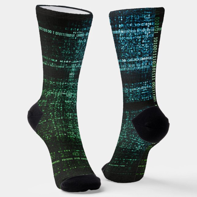 Calcetines de código binario verde ciberpunk de co (Angular)