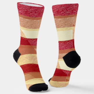 Calcetines de colores de otoño con rayas cruzadas