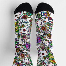 Calcetines de cráneo coloridos del Día de Muertos
