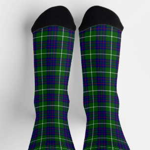 Calcetines de cuadros verdes y azules tartán MacIn