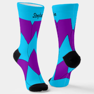 Calcetines de diseño Art Deco Azul Morado