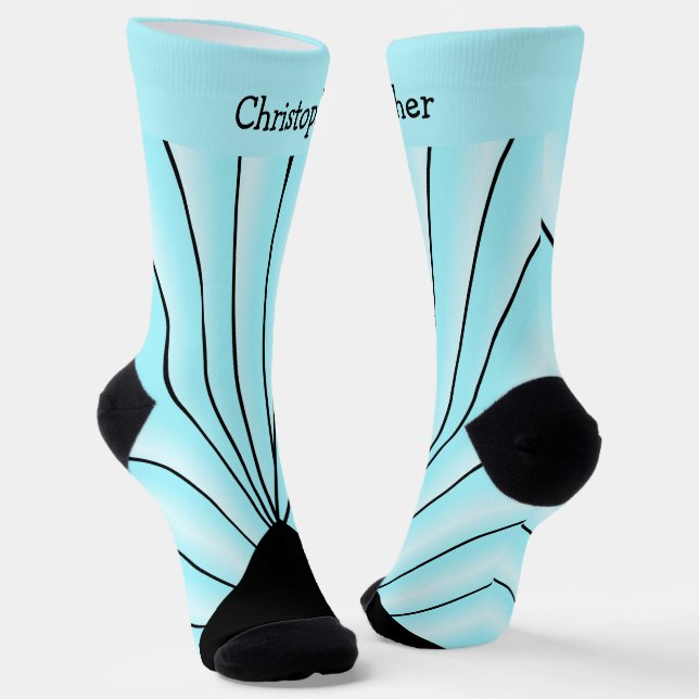 Calcetines de diseño Art Deco azules (Angular)