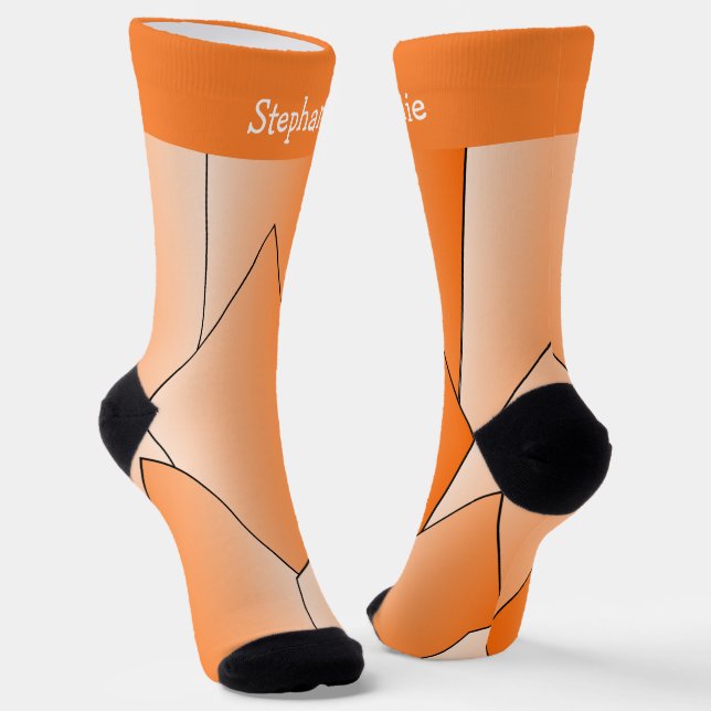Calcetines de diseño Art Deco naranja (Angular)