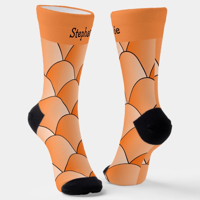 Calcetines de diseño Art Deco naranja (Angular)
