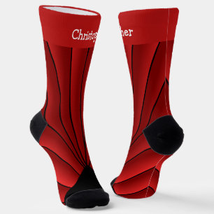 Calcetines de diseño Art Deco rojos