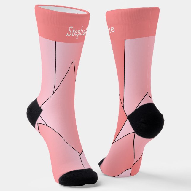 Calcetines de diseño Art Déco Rosado (Angular)