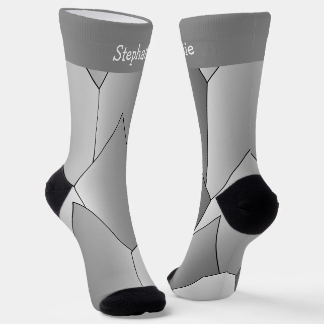Calcetines de diseño de Art Deco Gris (Angular)