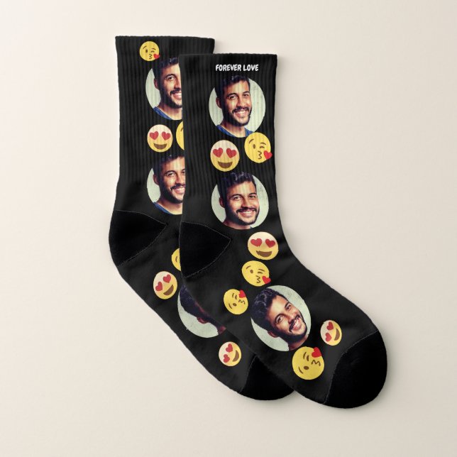 Calcetines de emoji fotográfica personalizado (Par)