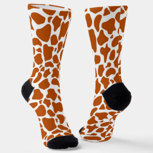 Calcetines de estampado de jirafa naranja