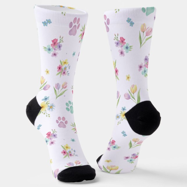 Calcetines de estampado de pata de acuarela de pri (Angular)