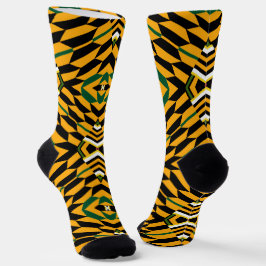 Calcetines de estilo de kente pop africano de oro 