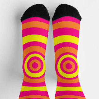 Calcetines de estilo retro con franjas amarillas r