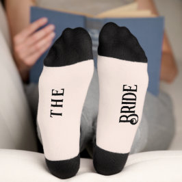 Calcetines de fiesta de boda de novia rosa y negro