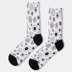 calcetines de flores de dibujos animados