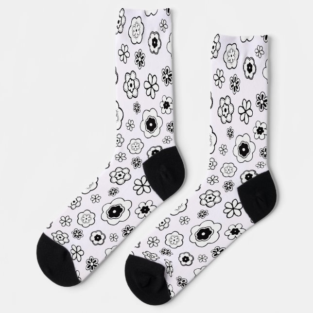 calcetines de flores de dibujos animados (Izquierda)
