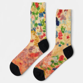 Calcetines de flores de estilo vintage de color na
