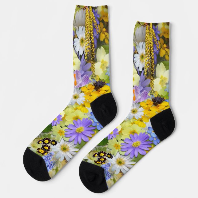calcetines de flores de primavera (Izquierda)