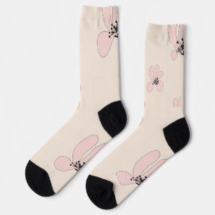 calcetines de flores rosas