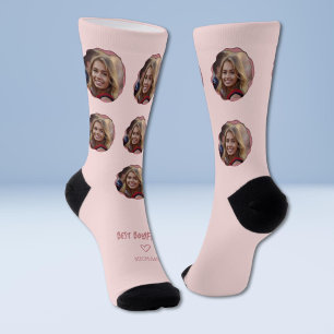 Calcetines de fotos de mejor novio rosado