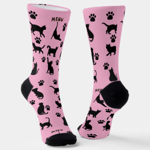 Calcetines de gato con esmoquin en blanco y negro