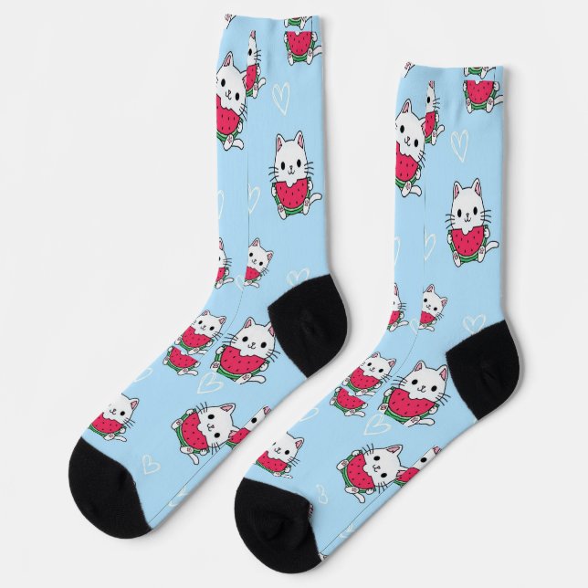 Calcetines de gato de Personalizado Adorable | Cal (Izquierda)
