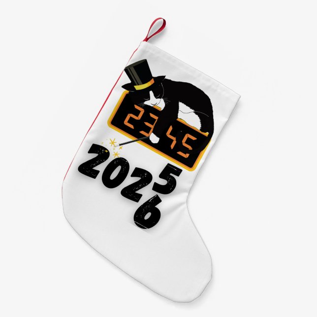 Calcetines de gato feliz año nuevo (Frente (Colgado))