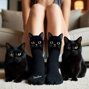 Calcetines de Gato Negro Regalo para Amantes de Ga