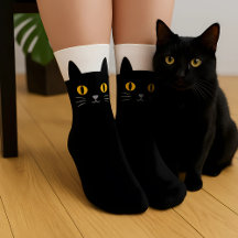 Calcetines de Gato Negro Regalo para Amantes de Ga