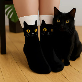 Calcetines de Gato Negro Regalo para Amantes de Ga