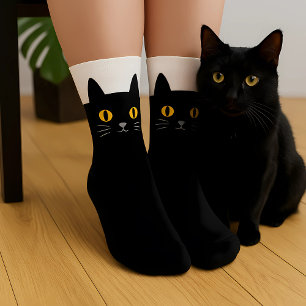 Calcetines de Gato Negro Regalo para Amantes de Ga