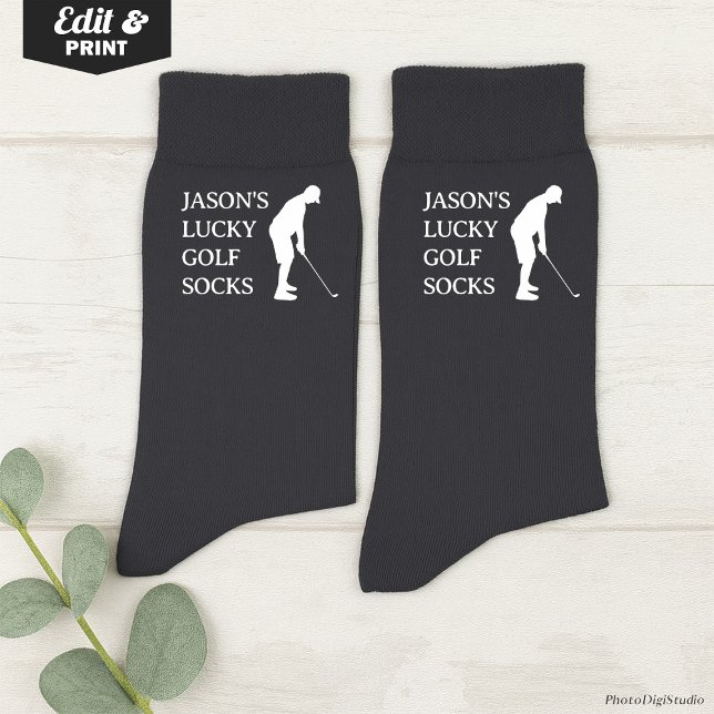 Calcetines de golf personalizados con suerte, dive (Custom Lucky Golf Socks Gray, Fun Golfer Grandfather Christmas Gift, Fun Socks for Husband Birthday)