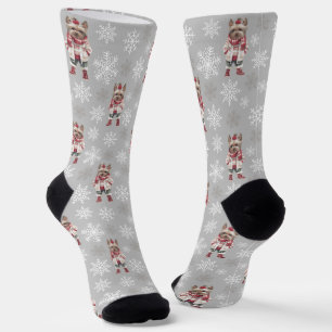 Calcetines de gris claro del suelo de Cute Yorkshi