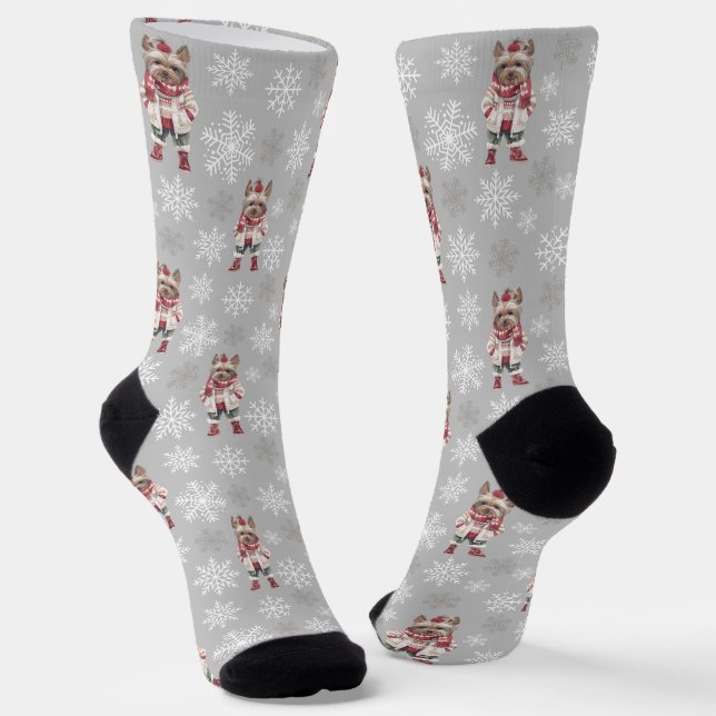 Calcetines de gris claro del suelo de Cute Yorkshi (Angular)