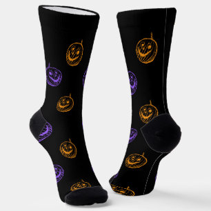 Calcetines de Halloween con calabazas lindas y nom