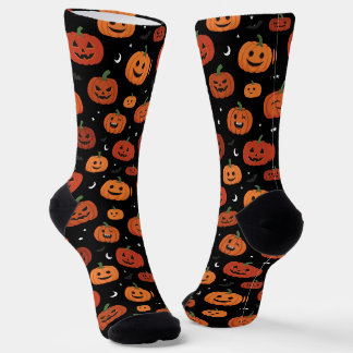 Calcetines de Halloween con caras de calabaza
