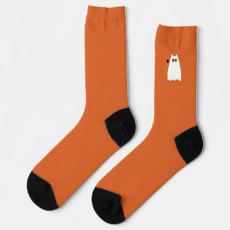 Calcetines de Halloween de gato fantasma