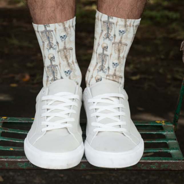 Calcetines de Halloween del patrón de esqueleto (Subido por el creador)