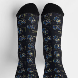 Calcetines de Hanukkah "Dreidels Azules"