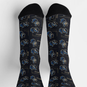 Calcetines de Hanukkah "Dreidels Azules"