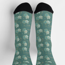Calcetines de Hanukkah "Dreidels Turquesa"