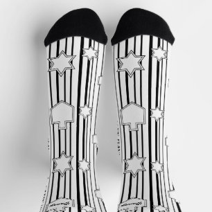 Calcetines de Hanukkah "Dreidels y Estrellas"