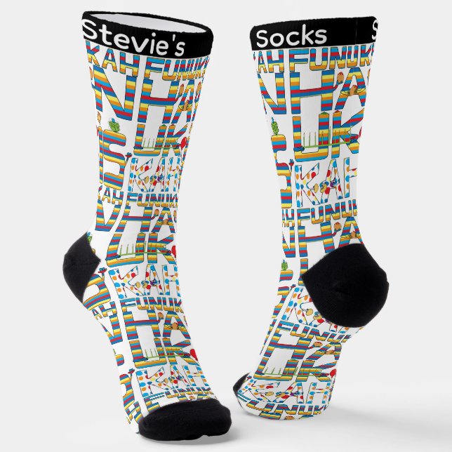 Calcetines de Hanukkah "Feliz Hanukkah Funukkah" (Angular)