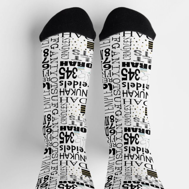 Calcetines de Hanukkah "Hanukkah Says" (Arriba)