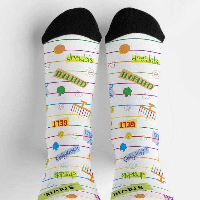Calcetines de Hanukkah "Hora de Fiesta" (Arriba)
