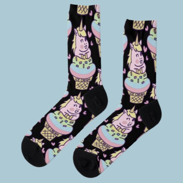 Calcetines de helado de unicornio Orgullo Dulce (Subido por el creador)